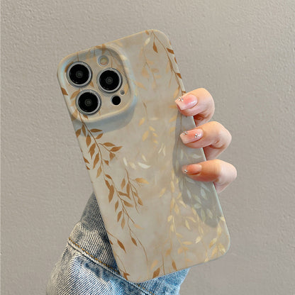 Elegant Gold - leafed Branch Patternphone case for iPhone/16/15/14/13/12/353/Plus/Pro/Max Hot sale wholesale customizable pattern cases