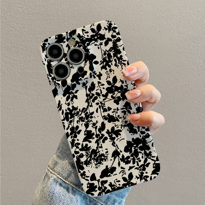 Elegant Black Floral Monogram Patternphone case for iPhone/16/15/14/13/12/363/Plus/Pro/Max Hot sale wholesale customizable pattern cases