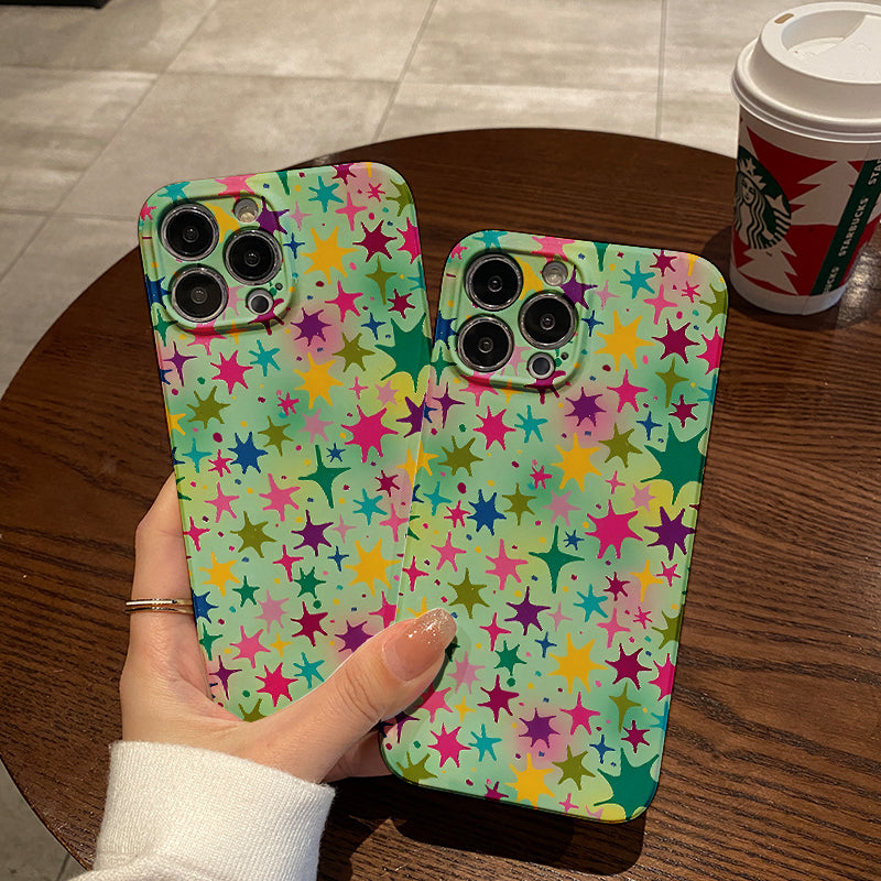 Colorful Star - filled Patternphone case for iPhone/16/15/14/13/12/390/Plus/Pro/Max Hot sale wholesale customizable pattern cases