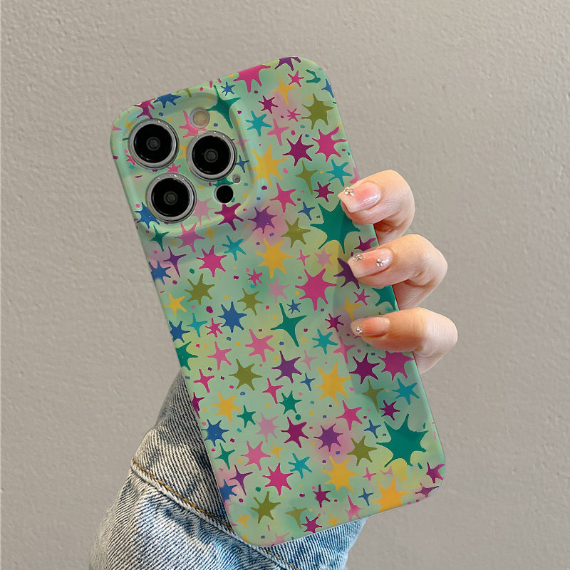 Colorful Star - filled Patternphone case for iPhone/16/15/14/13/12/390/Plus/Pro/Max Hot sale wholesale customizable pattern cases