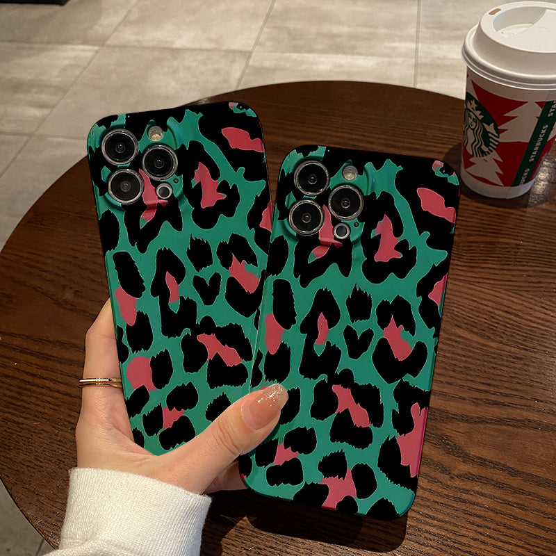 Pink and Black Leopard - print Patternphone case for iPhone/16/15/14/13/12/396/Plus/Pro/Max Hot sale wholesale customizable pattern cases