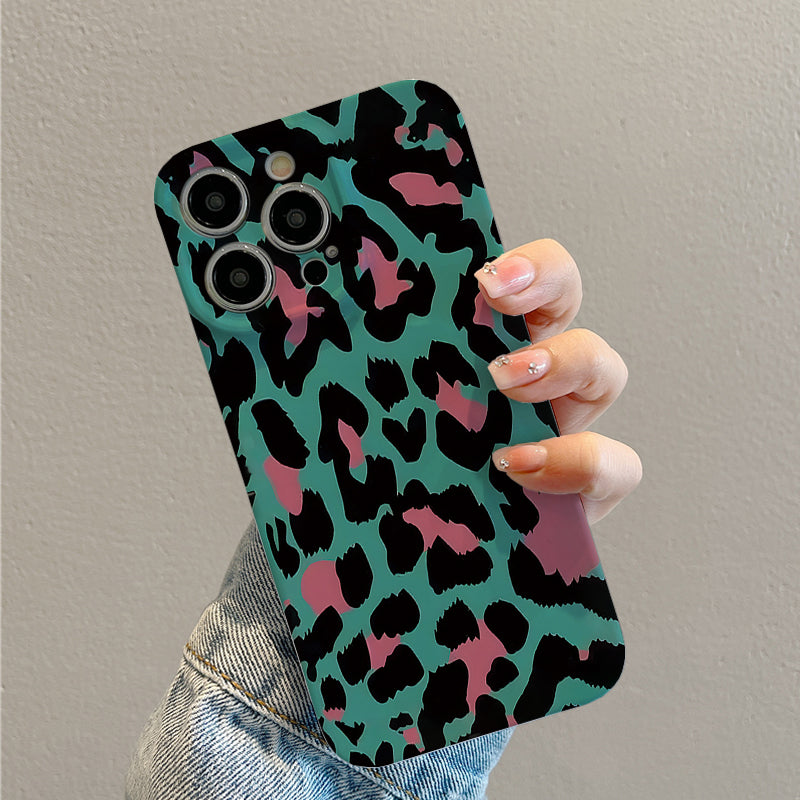 Pink and Black Leopard - print Patternphone case for iPhone/16/15/14/13/12/396/Plus/Pro/Max Hot sale wholesale customizable pattern cases