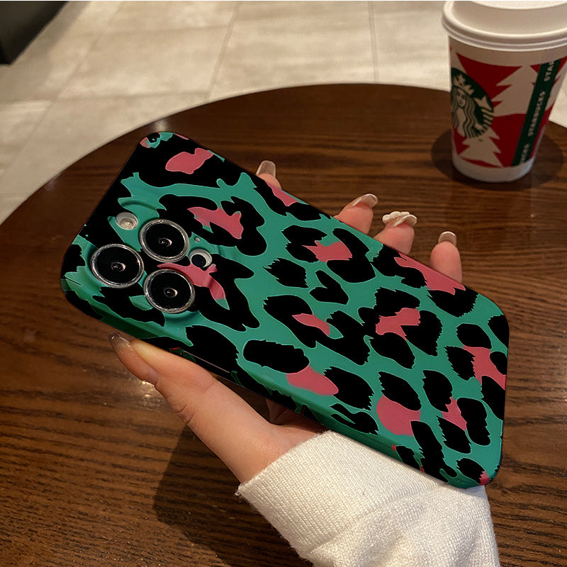 Pink and Black Leopard - print Patternphone case for iPhone/16/15/14/13/12/396/Plus/Pro/Max Hot sale wholesale customizable pattern cases