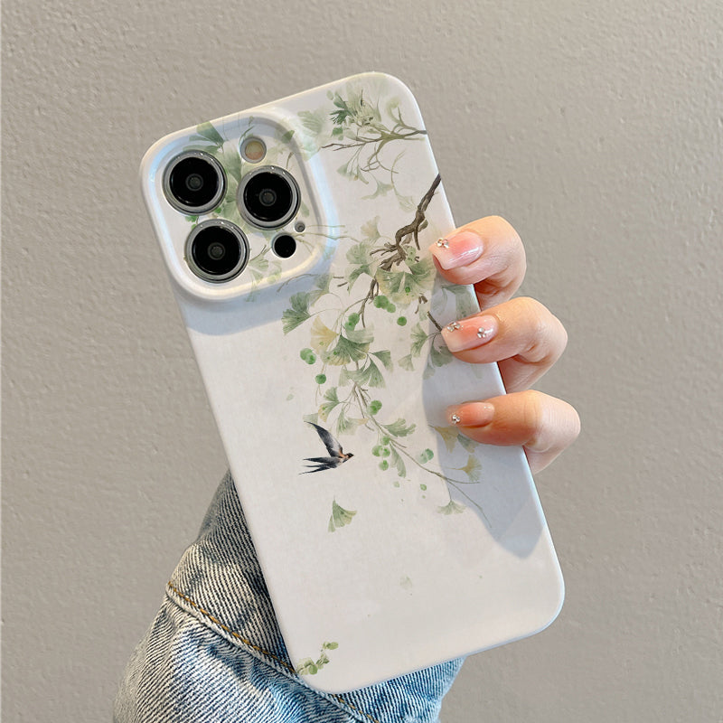 Graceful Swallow among Ginkgo Branchesphone case for iPhone/16/15/14/13/12/418/Plus/Pro/Max Hot sale wholesale customizable pattern cases