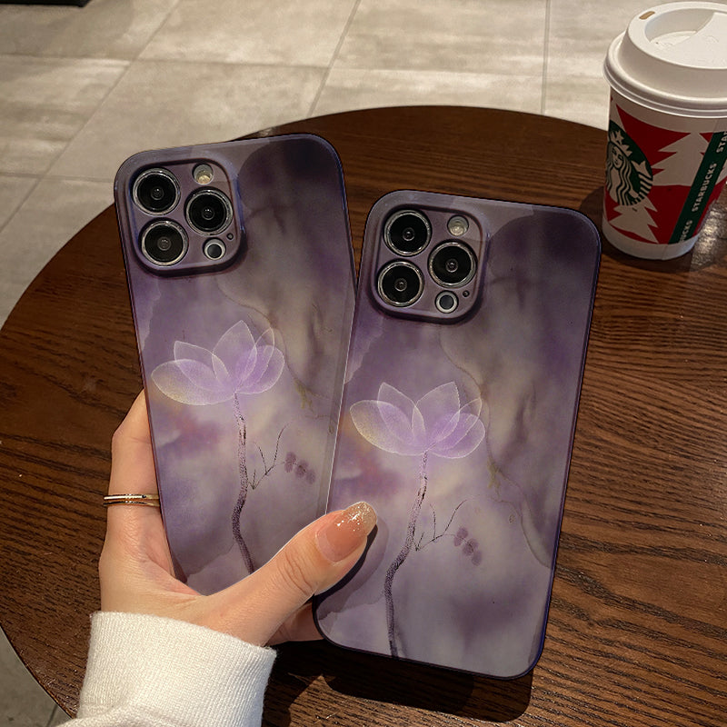 Ethereal Purple Lotus Flowerphone case for iPhone/16/15/14/13/12/422/Plus/Pro/Max Hot sale wholesale customizable pattern cases