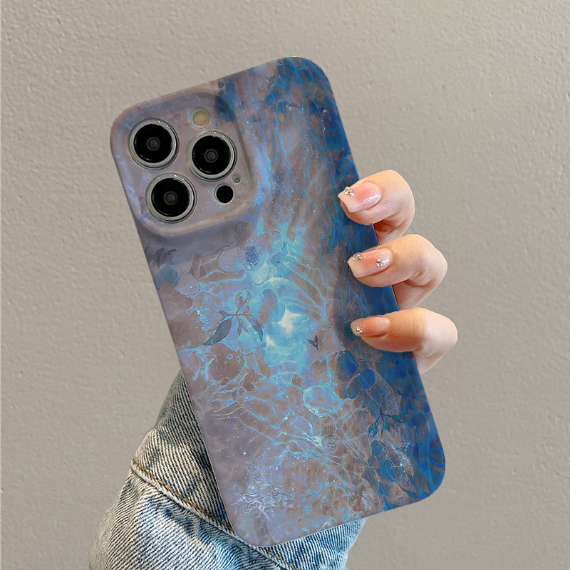 Enchanting Blue and Brown Abstract Art with Glowing Elementsphone case for iPhone/16/15/14/13/12/452/Plus/Pro/Max Hot sale wholesale customizable pattern cases