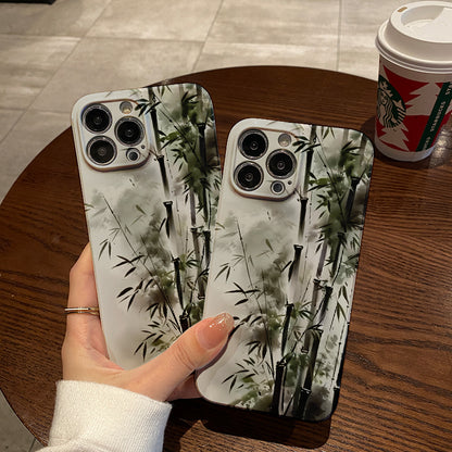 Elegant Bamboo Stalks with Delicate Leaves in a Misty Settingphone case for iPhone/16/15/14/13/12/453/Plus/Pro/Max Hot sale wholesale customizable pattern cases