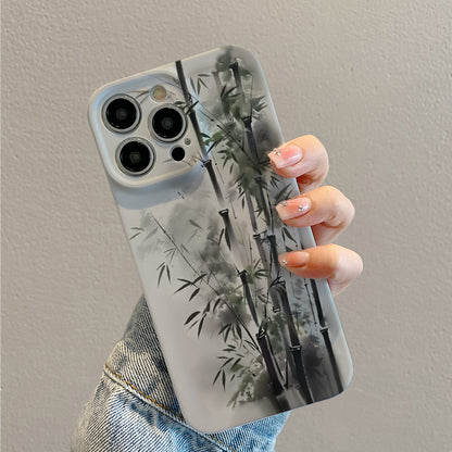 Elegant Bamboo Stalks with Delicate Leaves in a Misty Settingphone case for iPhone/16/15/14/13/12/453/Plus/Pro/Max Hot sale wholesale customizable pattern cases