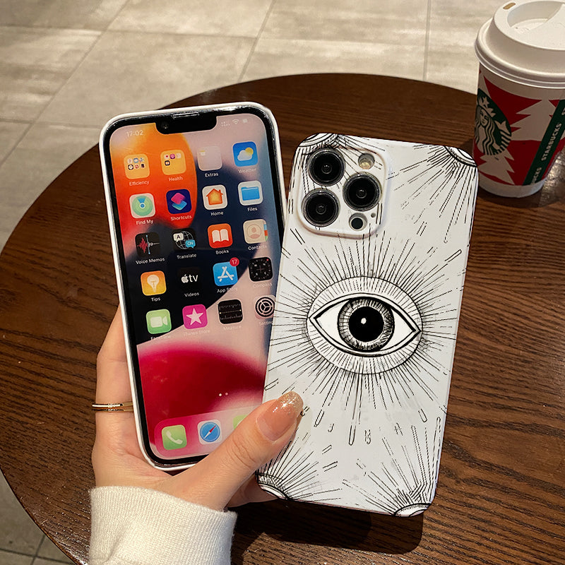 Hand-Painted Eye Angel Phone Case Compatible with Iphone 16 15 14 13 12 11 Pro Max X XS Max XR 7 8 Plus SE 2020 13 12 Mini