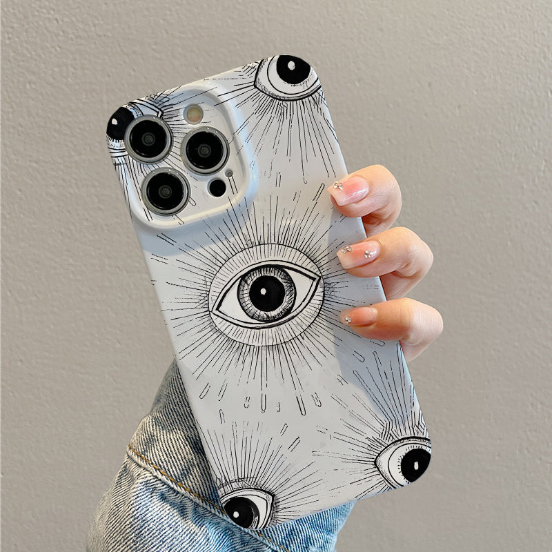 Hand-Painted Eye Angel Phone Case Compatible with Iphone 16 15 14 13 12 11 Pro Max X XS Max XR 7 8 Plus SE 2020 13 12 Mini