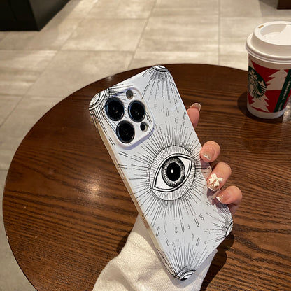 Hand-Painted Eye Angel Phone Case Compatible with Iphone 16 15 14 13 12 11 Pro Max X XS Max XR 7 8 Plus SE 2020 13 12 Mini