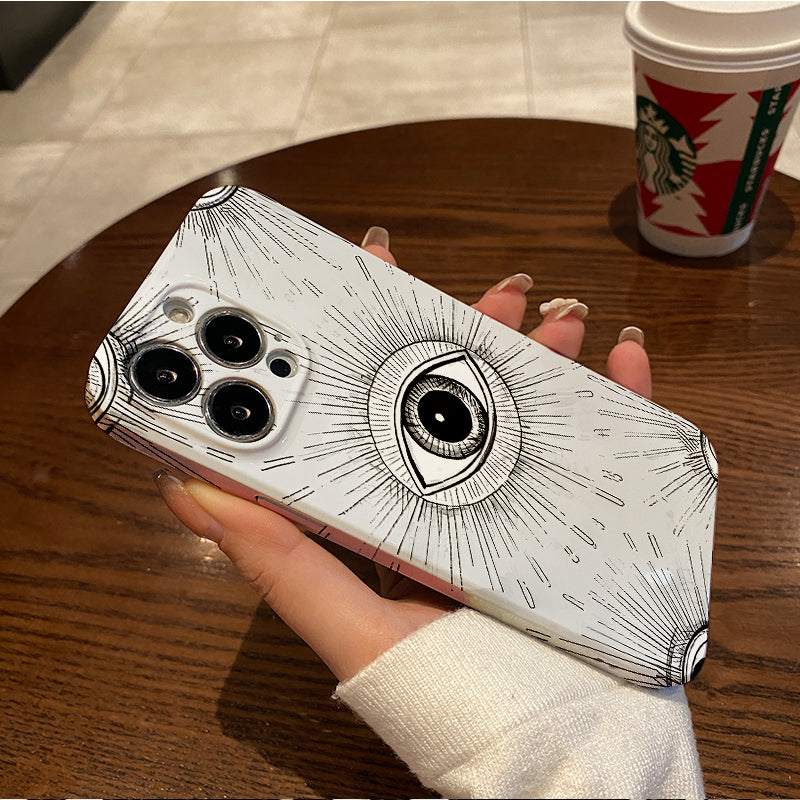 Hand-Painted Eye Angel Phone Case Compatible with Iphone 16 15 14 13 12 11 Pro Max X XS Max XR 7 8 Plus SE 2020 13 12 Mini