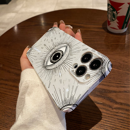 Hand-Painted Eye Angel Phone Case Compatible with Iphone 16 15 14 13 12 11 Pro Max X XS Max XR 7 8 Plus SE 2020 13 12 Mini