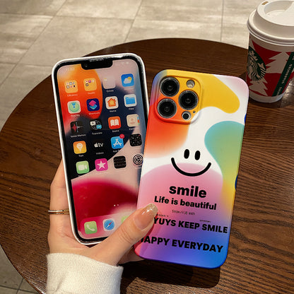 Color Block Smile Mobile Phone Case for Iphone 16 15 14 13 12 11 Pro Max 7 8 Plus SE2 SE3 XR X XS