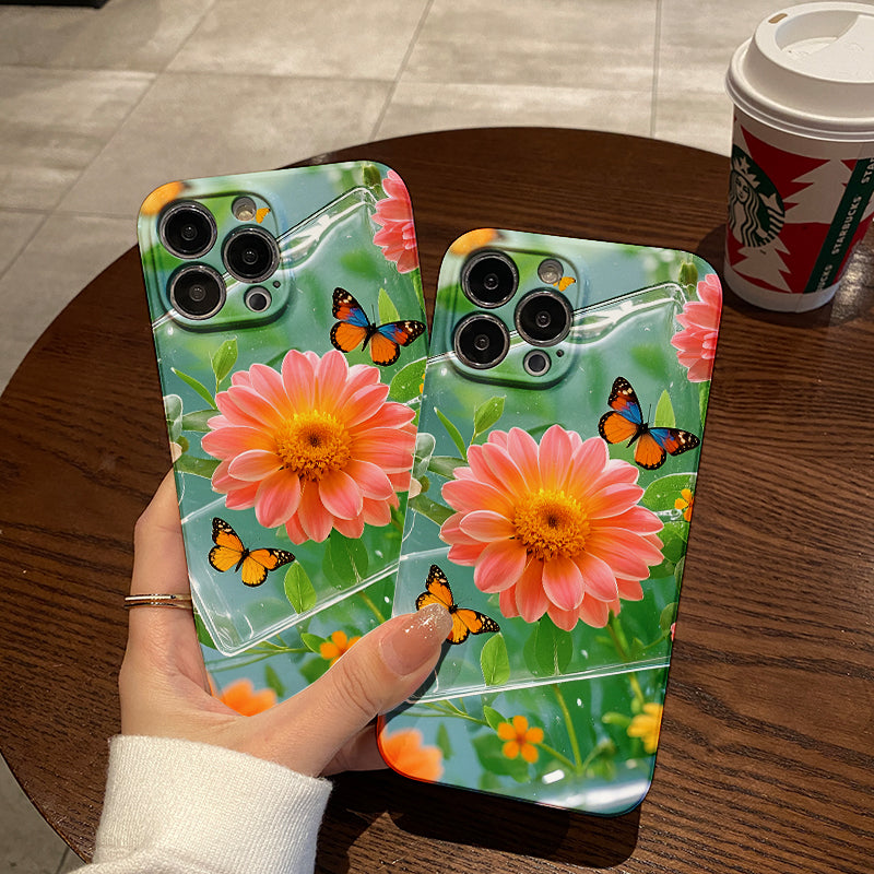 Colorful Flower Cluster Trendy Pattern Full-coverage TPU Mobile Phone Case Suitable for iPhone 16 15 14 13 12 11 Pro Max XR 7 8 Plus