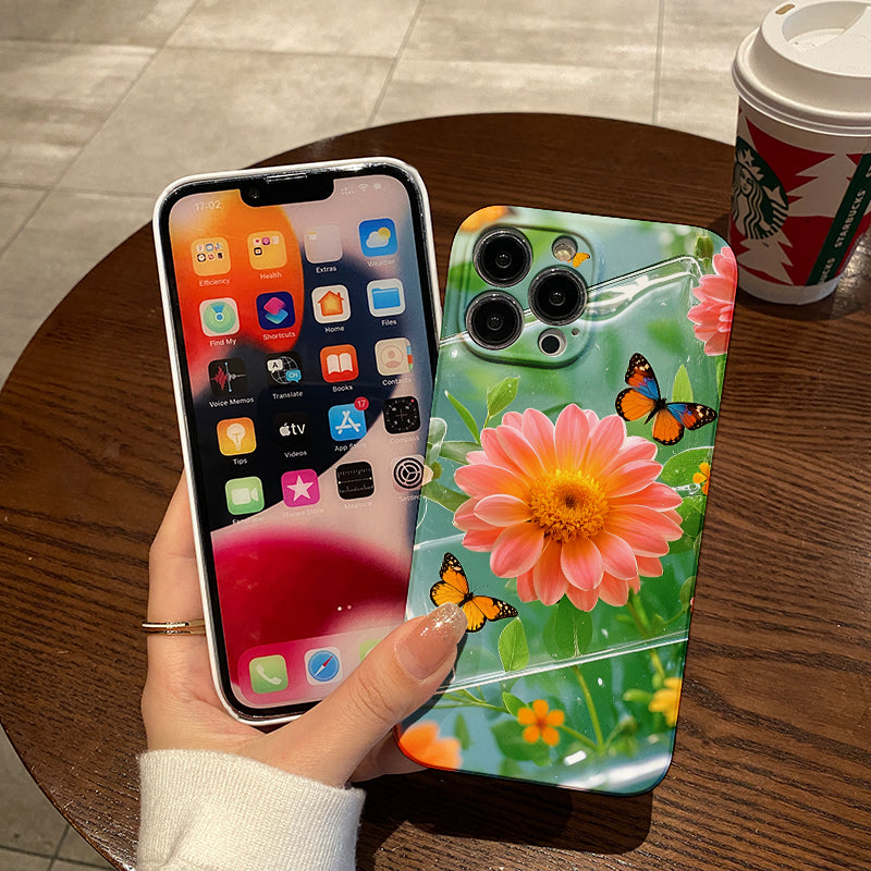 Colorful Flower Cluster Trendy Pattern Full-coverage TPU Mobile Phone Case Suitable for iPhone 16 15 14 13 12 11 Pro Max XR 7 8 Plus