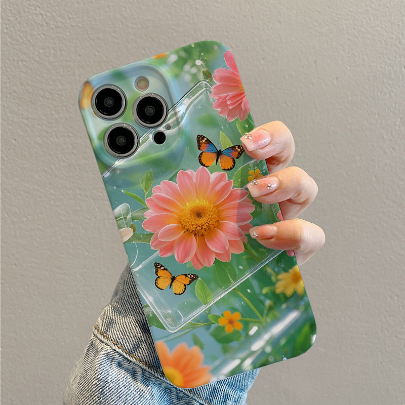 Colorful Flower Cluster Trendy Pattern Full-coverage TPU Mobile Phone Case Suitable for iPhone 16 15 14 13 12 11 Pro Max XR 7 8 Plus