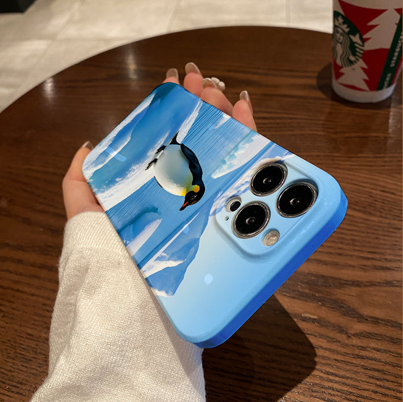 Cube Penguin Film Case - Durable, Shock-Absorbing, and Trendy Protection - for iPhone 16, 15, 14, 13, 12, 11, Plus, Pro, Max, Perfect Birthday Gift for Friends