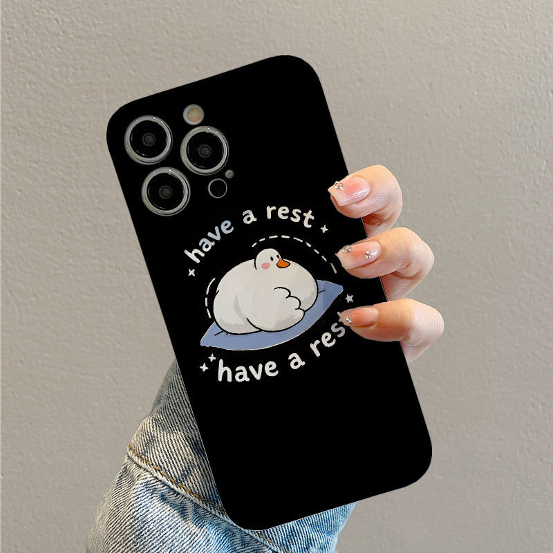 Cute Cartoon Duck Mobile Phone Case Suitable for iPhone 16 15 14 13 12 11 Pro Max 7 8 Plus SE2 SE3 XR X XS