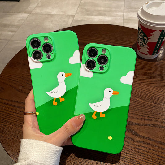 e Little White Duck Cartoon Phone Case Suitable for iPhone 16_15_14_13_12_11_7_8_7 Plus_8 Plus_X_XR_XS_XS MAX_12Mini_13Mini Soft Case 16 Pro_Plus_16 Pro Max Lightweight and Trendy Phone Case