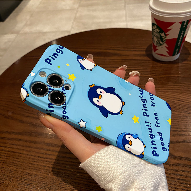 e Penguin Film Case - Durable, Shock-Absorbing, and Trendy Protection - for iPhone 16, 15, 14, 13, 12, 11, Plus, Pro, Max, Perfect Birthday Gift for Friends