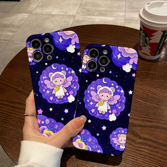 Fashionable Phone Case with Lens Protection and Shockproof Function with Starry Sky, Science Fiction, Moon, Cute Cartoon , Suitable for iPhone series 16_15_14_13_12_Mini_11_XS_Pro_Max_Plus, pro