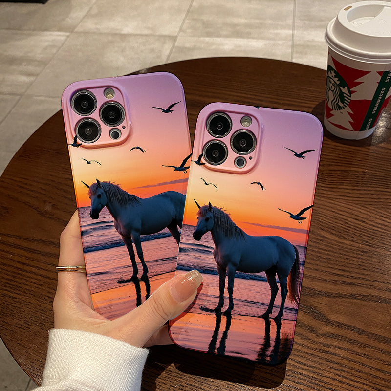 Merry Christmas Mobile Phone Case with Unicorn, Steed Pattern Design, Suitable for iPhone 16 15 14 13 Mini 12 11 Pro Max Pro Plus XR XS Max XS X Series. Latest Protective Film TPU Durable Shell. for boys, m