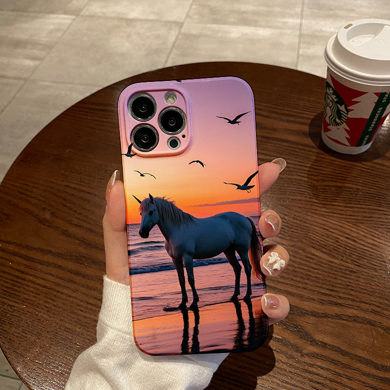 Merry Christmas Mobile Phone Case with Unicorn, Steed Pattern Design, Suitable for iPhone 16 15 14 13 Mini 12 11 Pro Max Pro Plus XR XS Max XS X Series. Latest Protective Film TPU Durable Shell. for boys, m