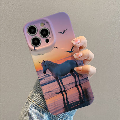 Merry Christmas Mobile Phone Case with Unicorn, Steed Pattern Design, Suitable for iPhone 16 15 14 13 Mini 12 11 Pro Max Pro Plus XR XS Max XS X Series. Latest Protective Film TPU Durable Shell. for boys, m