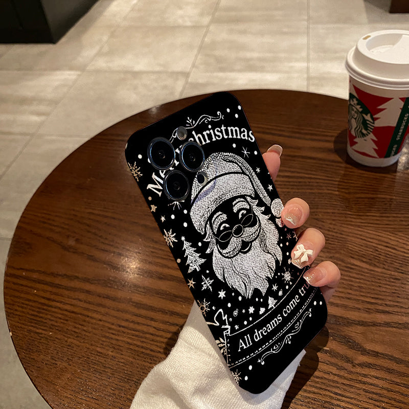 Merry Christmas Mobile Phone Case, Cartoon Christmas Element Pattern Design, Latest Protective Film TPU Durable Shell, with for Iphone 16, 15, 14, 13, Mini 12, 11, Pro Max, Pro, Plus, XR, XS Max, XS, X Seri