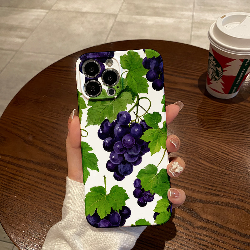 Mobile Phone Protective Case with Grape Pattern Design, Suitable for Iphone 16 15 14 13 Mini 12 11 Pro Max Pro Plus XR XS Max XS X Series. Latest Protective Film, PC Durable Shell. Christmas Gift, Halloween (1)