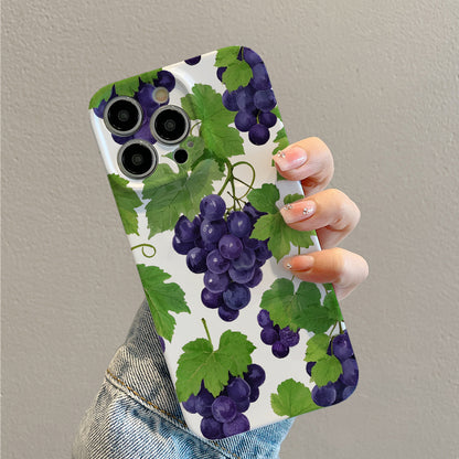 Mobile Phone Protective Case with Grape Pattern Design, Suitable for Iphone 16 15 14 13 Mini 12 11 Pro Max Pro Plus XR XS Max XS X Series. Latest Protective Film, PC Durable Shell. Christmas Gift, Halloween (1)