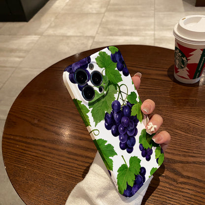 Mobile Phone Protective Case with Grape Pattern Design, Suitable for Iphone 16 15 14 13 Mini 12 11 Pro Max Pro Plus XR XS Max XS X Series. Latest Protective Film, PC Durable Shell. Christmas Gift, Halloween (1)