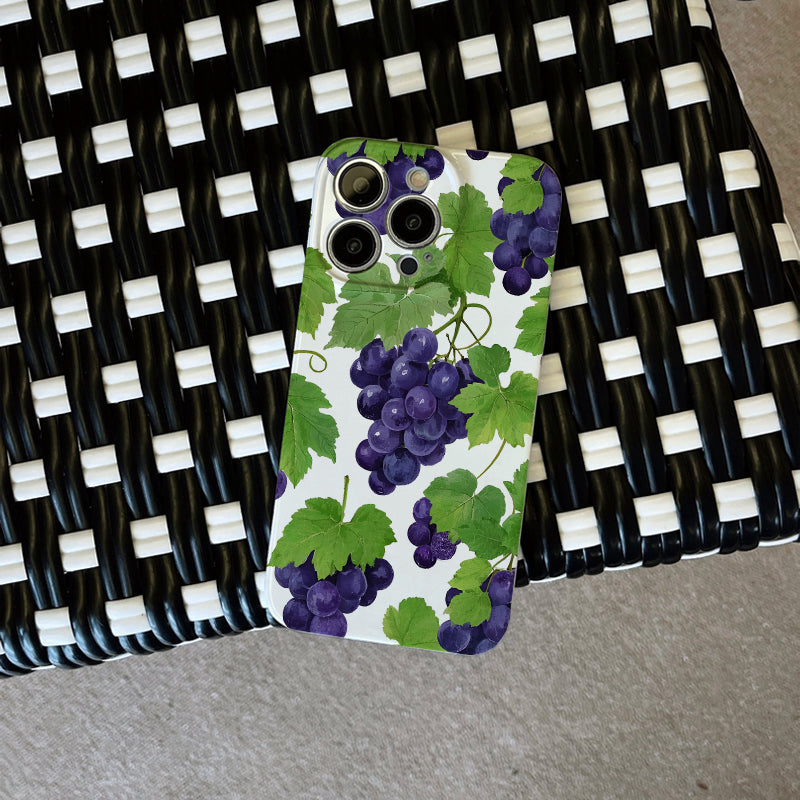 Mobile Phone Protective Case with Grape Pattern Design, Suitable for Iphone 16 15 14 13 Mini 12 11 Pro Max Pro Plus XR XS Max XS X Series. Latest Protective Film, PC Durable Shell. Christmas Gift, Halloween (1)