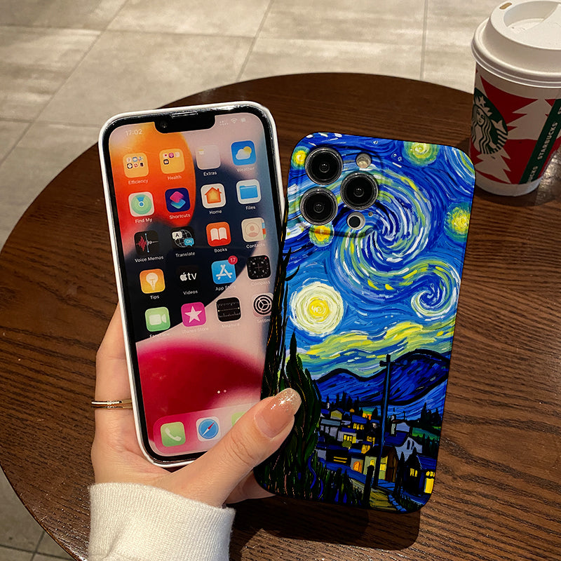 Mobile Phone Protective Case with starry sky pattern design, suitable for iPhone 16 15 14 13 Mini 12 11 Pro Max Pro Plus XR XS Max XS X series. Latest protective film, PC durable shell. Christmas gift, Hall