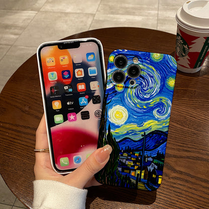 Mobile Phone Protective Case with starry sky pattern design, suitable for iPhone 16 15 14 13 Mini 12 11 Pro Max Pro Plus XR XS Max XS X series. Latest protective film, PC durable shell. Christmas gift, Hall