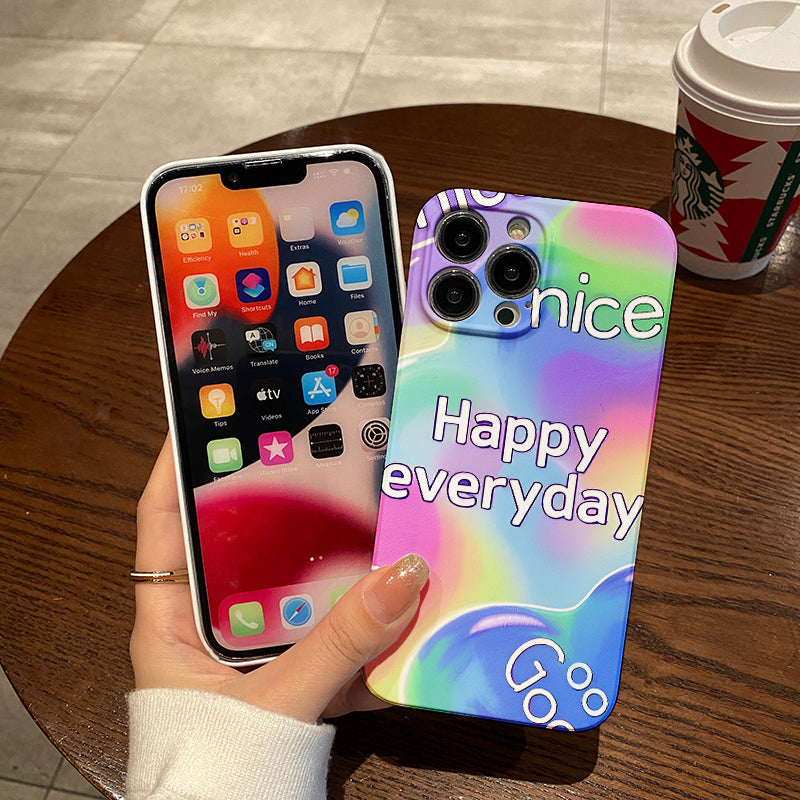 o Dye Smiling Face Suitable for iPhone15ProMax for iPhone 14pro Phone Case Women's 12 Case 13promax Wrist Strap New 13promax Lens Full Cover Anti Drop Explosion Protection Case Advanced Sense xsmax