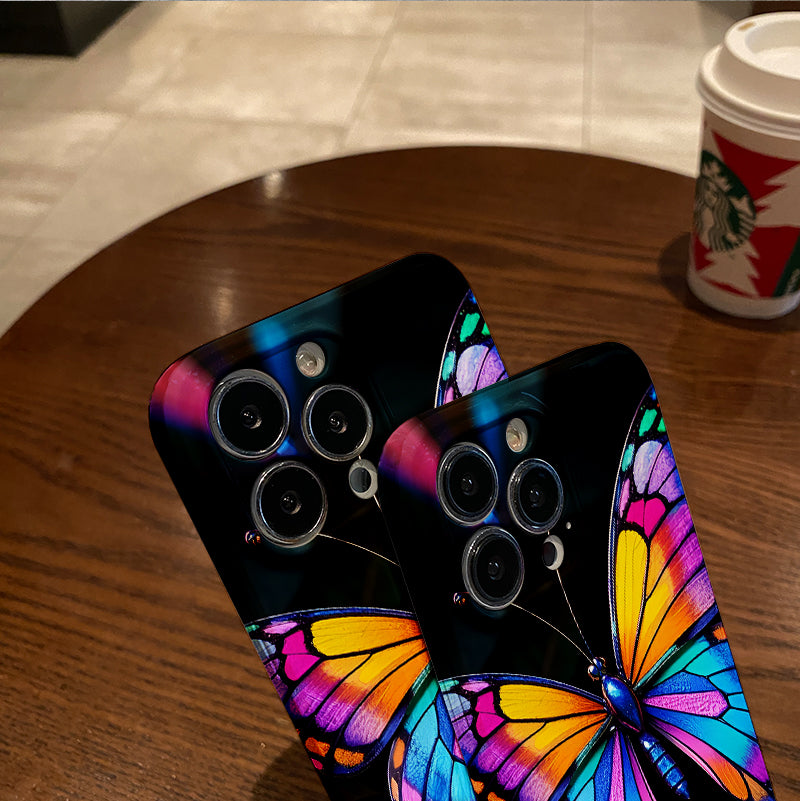 orful Butterfly Film Case - Durable, Shock-Absorbing, and Trendy Protection - for iPhone 16, 15, 14, 13, 12, 11, Plus, Pro, Max, Perfect Birthday Gift for Friends