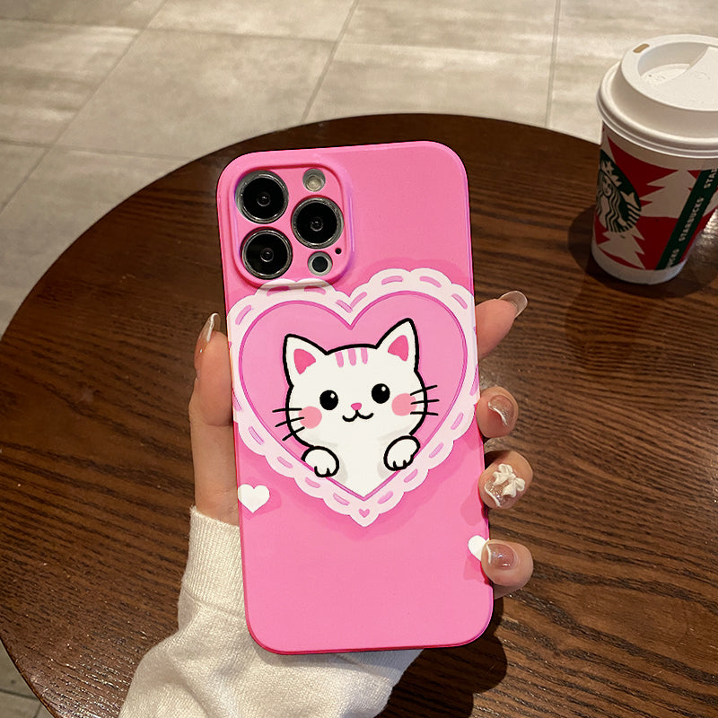 ovel And Popular Mobile Phone Case with Lens Protection And Shockproof, Pink, Cartoon Cute Tiger, Simple, Applicable to Samsung Galaxy S24_S23_A55_A54_Ultra_Plus