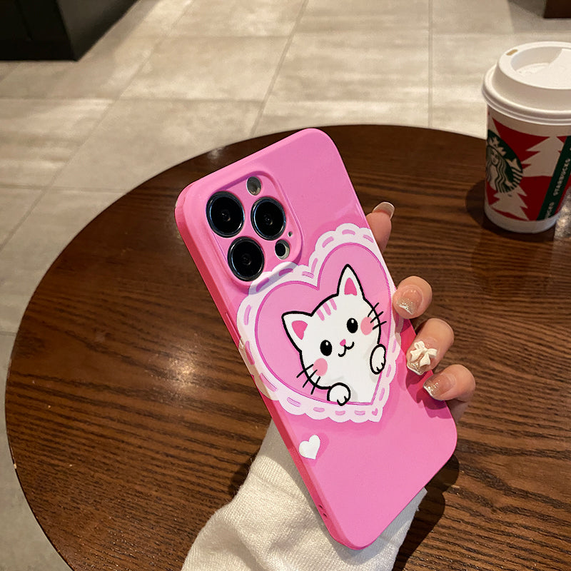 ovel And Popular Mobile Phone Case with Lens Protection And Shockproof, Pink, Cartoon Cute Tiger, Simple, Applicable to Samsung Galaxy S24_S23_A55_A54_Ultra_Plus