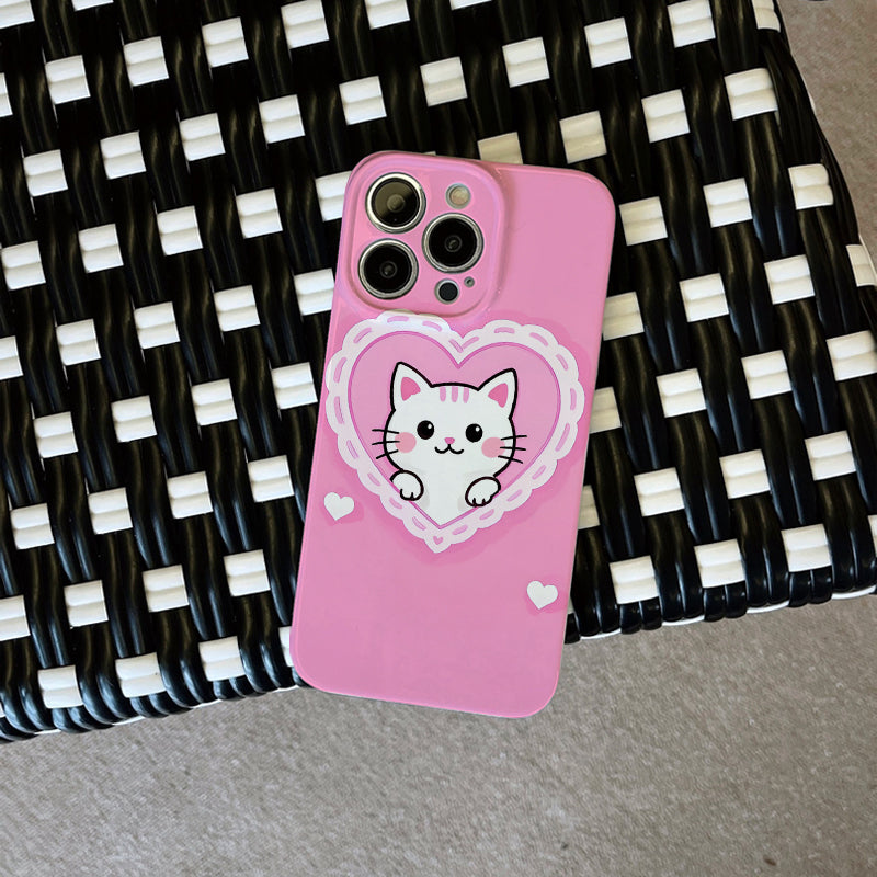 ovel And Popular Mobile Phone Case with Lens Protection And Shockproof, Pink, Cartoon Cute Tiger, Simple, Applicable to Samsung Galaxy S24_S23_A55_A54_Ultra_Plus