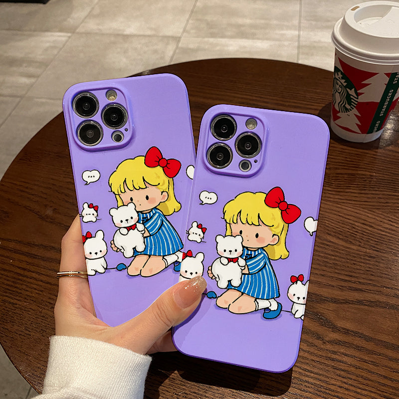 Piece Phone Case Featuring a Bear And Puppies in a Playful Design, Offering a Comfortable Grip, Durability, And Style.