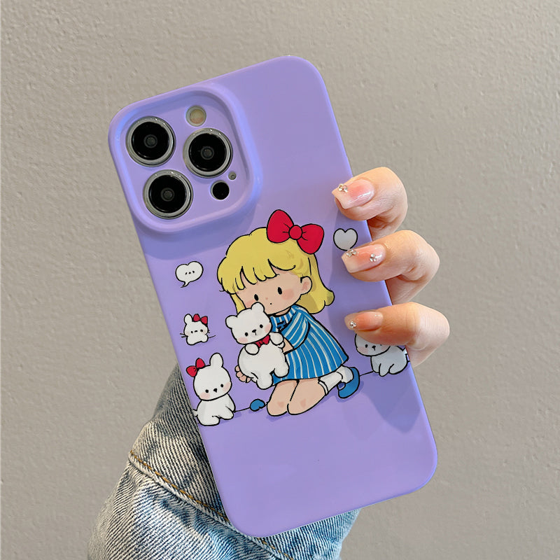 Piece Phone Case Featuring a Bear And Puppies in a Playful Design, Offering a Comfortable Grip, Durability, And Style.