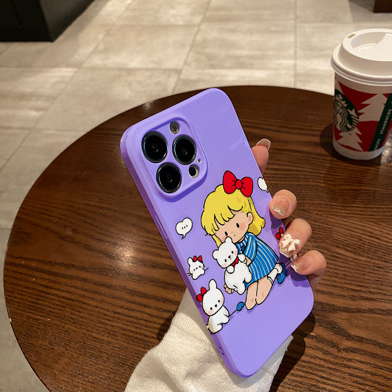 Piece Phone Case Featuring a Bear And Puppies in a Playful Design, Offering a Comfortable Grip, Durability, And Style.