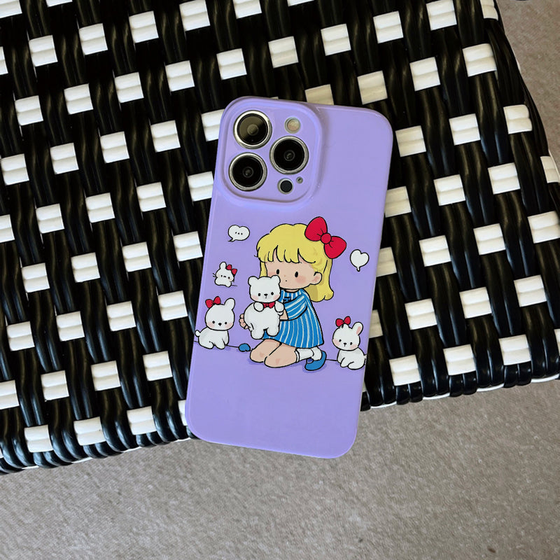 Piece Phone Case Featuring a Bear And Puppies in a Playful Design, Offering a Comfortable Grip, Durability, And Style.