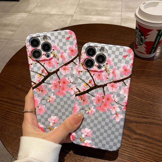 Pink Peach Blossom TPU Phone Case for Iphone 11 Case Iphone 15 12 13 14 Pro Max X XR XS Max 14 15 7 8 Plus SE 2020 2022 Protective Case