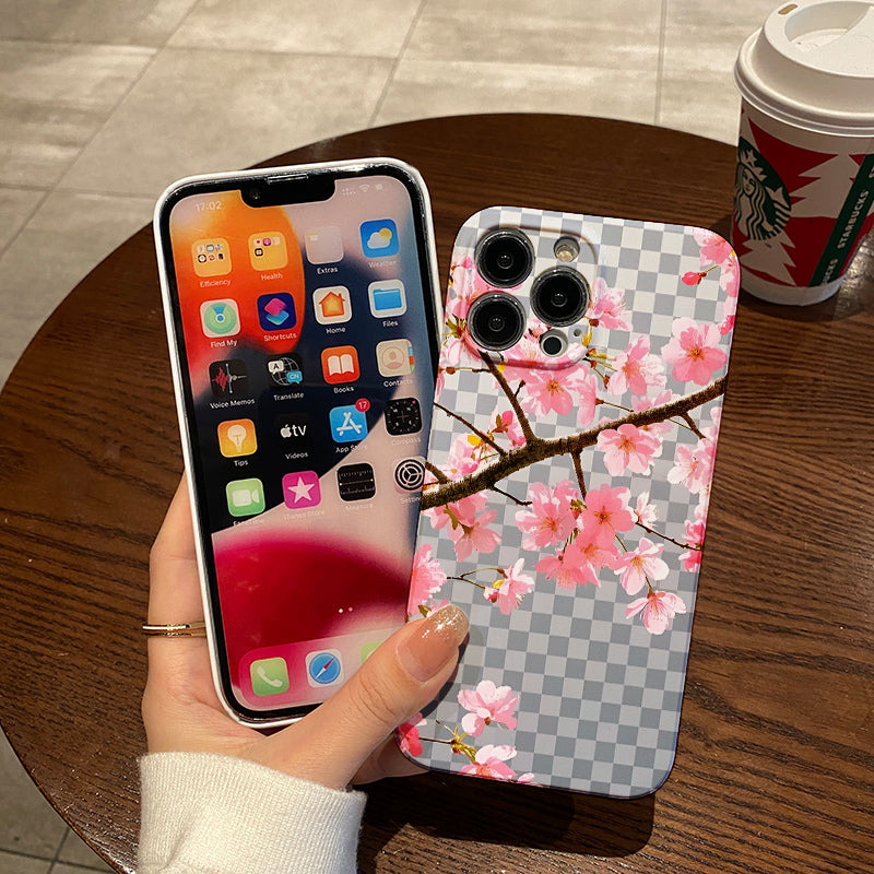 Pink Peach Blossom TPU Phone Case for Iphone 11 Case Iphone 15 12 13 14 Pro Max X XR XS Max 14 15 7 8 Plus SE 2020 2022 Protective Case