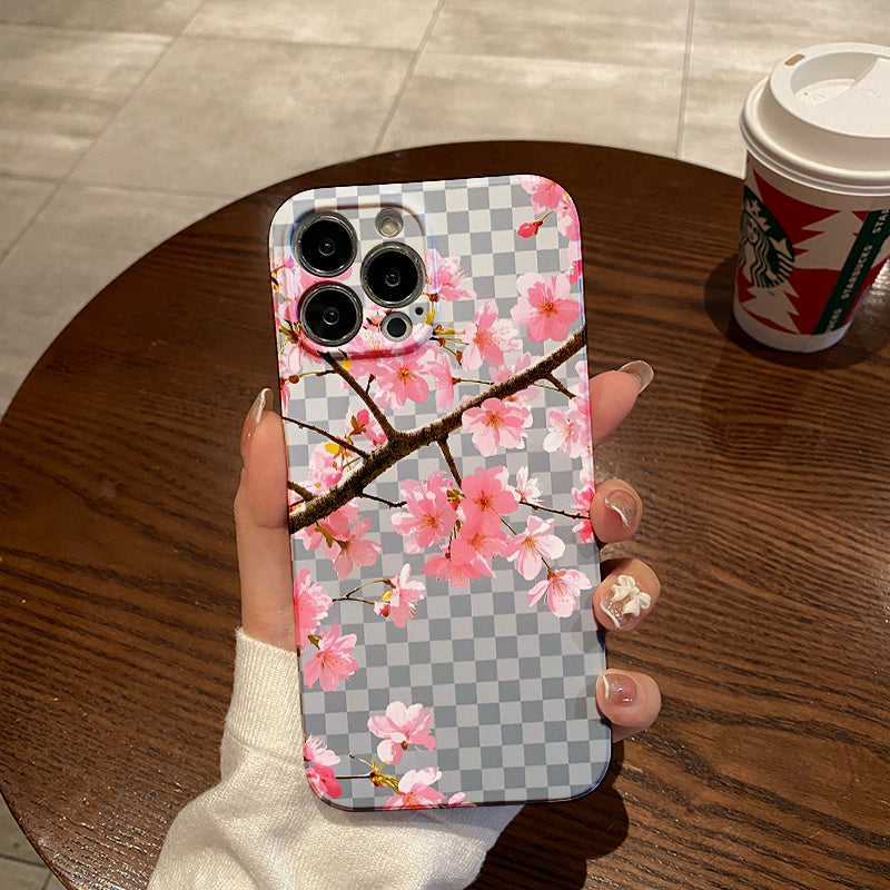 Pink Peach Blossom TPU Phone Case for Iphone 11 Case Iphone 15 12 13 14 Pro Max X XR XS Max 14 15 7 8 Plus SE 2020 2022 Protective Case