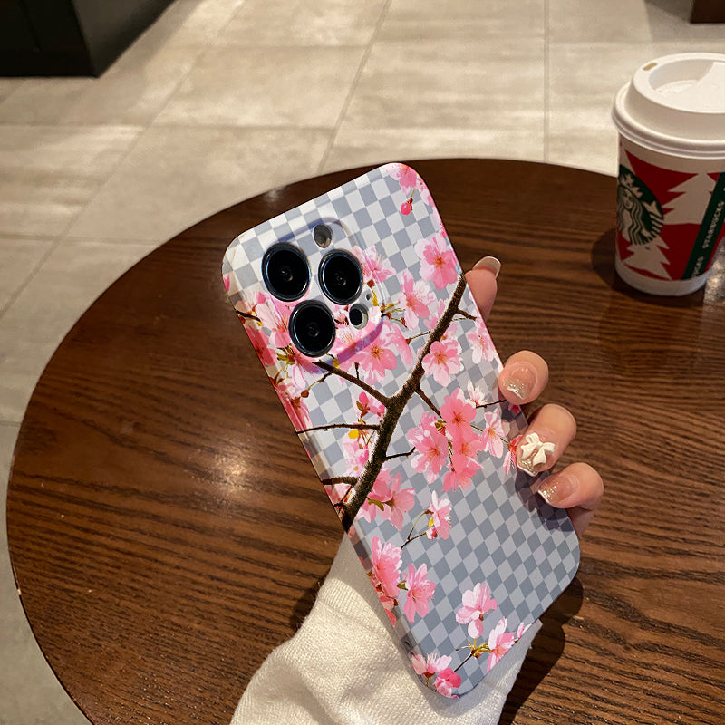 Pink Peach Blossom TPU Phone Case for Iphone 11 Case Iphone 15 12 13 14 Pro Max X XR XS Max 14 15 7 8 Plus SE 2020 2022 Protective Case