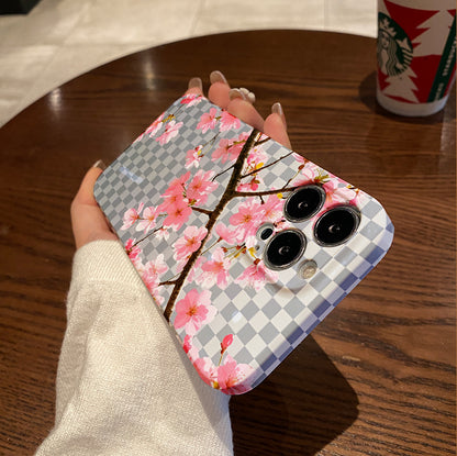 Pink Peach Blossom TPU Phone Case for Iphone 11 Case Iphone 15 12 13 14 Pro Max X XR XS Max 14 15 7 8 Plus SE 2020 2022 Protective Case